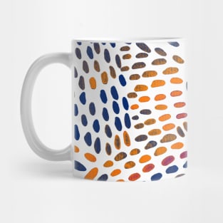 Watercolor dotted lines - orange and blue Mug